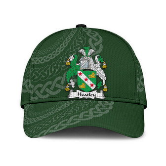 Heatley Coat Of Arms Irish Family Crest St Patrick's Day Hat Classic Cap Hat - Thegiftio UK