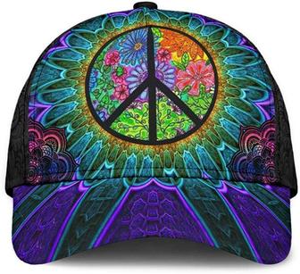 Hippie Flower Fanciful Sparkling Glitter Printed Unisex Hat Classic Caps Baseball Caps, Curved Snapback Hat - Thegiftio UK
