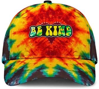 Hippie Be Kind Tye Dye Printed Unisex Hat Classic Caps Baseball Caps Hat - Thegiftio UK