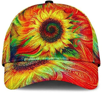 Hippie Sunflower Colorful Beautiful Printed Unisex Hat Classic Cap Hat - Thegiftio UK