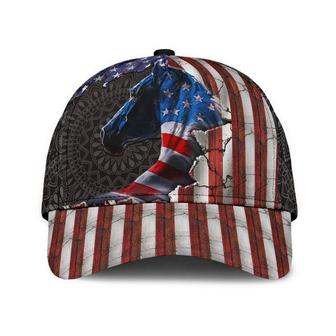 Horse Flag America Hat Classic Cap For Summer, Breathable Cap, Human Cap, Trending Cap, American Cap Hat - Thegiftio UK