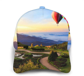 Hot Air Balloon Print Casual Baseball Cap Adjustable Twill Sports Dad Hats for Unisex Hat - Thegiftio UK