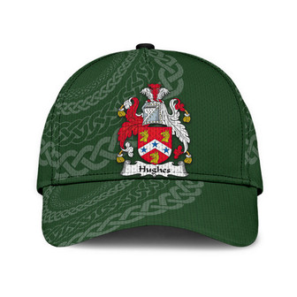Hughes Coat Of Arms Irish Family Crest St Patrick's Day Hat Classic Cap Hat - Thegiftio UK