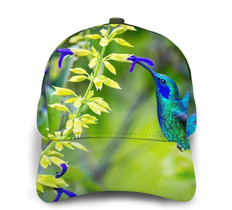 Hummingbird Floral Print Classic Baseball Cap Adjustable Twill Sports Dad Hats for Unisex Hat - Thegiftio UK