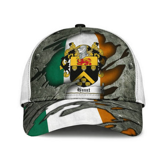 Hunt Coat Of Arms Irish Family Crest Hat Classic Cap Hat - Thegiftio UK