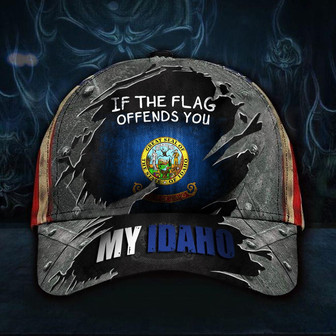 My Idaho Hat If The Flag Offends You Vintage USA Flag Baseball Cap For Men Idaho State Merch Hat - Thegiftio UK