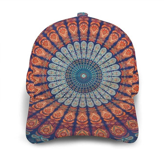 Indian Hippie Tie Dye Bohemian Mandala Fashion Unisex Printed Baseball Cap Trucker Hat - Thegiftio UK