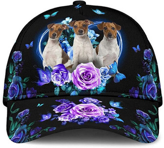 Jack Russell Lovely Cute Flower Butterfly Heart Wonderful Printed Unisex Hat Classic Cap, Snapback Cap Hat - Thegiftio UK