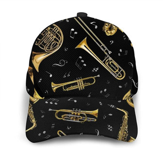 Jazz Music Instruments Saxophone Instrument Adjustable Unisex Baseball Cap Trucker Hats Sports Hat - Thegiftio