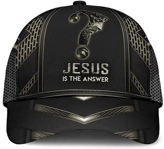 Jesus is The Answer Black Simple and Beautiful Printed Unisex Hat Classic Cap, Snapback Cap Hat - Thegiftio UK