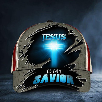 Jesus Is Cap My Savior American Flag Hat Unique Cross Christian Gift For Men Hat - Thegiftio UK
