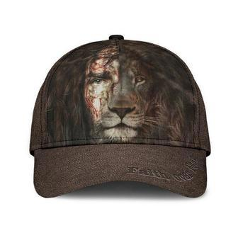 Jesus And Lion Leather Like Hat Classic Cap Gift For Him, Human Cap, Trending Cap, American Cap Hat - Thegiftio UK