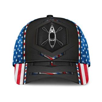 Kayaking American Flag Hat Classic Cap Strapback Cap, Skull Cap, Human Cap, Trending Cap, American Cap Hat - Thegiftio UK