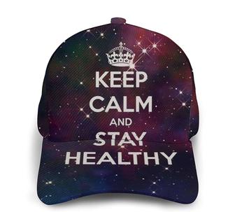 Keep Calm and Stay Healthy Galaxy Adjustable Unisex Baseball Cap Trucker Hats Outdoor Hat - Thegiftio UK