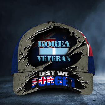 Korea Veteran Lest We Forget New Zealand Flag Hat Military Remembrance Patriotic Hats For Dad Hat Classic Cap Hat - Thegiftio UK