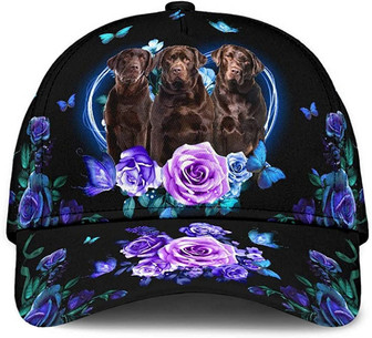 Labrador Lovely Cute Flower Butterfly Heart Wonderful Printed Unisex Hat Classic Cap, Snapback Cap Hat - Thegiftio UK