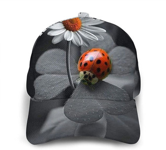 Ladybug Daisy Print Casual Baseball Cap Adjustable Twill Sports Dad Hats for Unisex Hat - Thegiftio UK