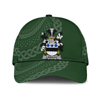 Langley Coat Of Arms Irish Family Crest St Patrick's Day Hat Classic Cap Hat - Thegiftio UK