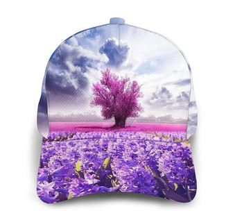 Lavender Flower Print Classic Baseball Cap Adjustable Twill Sports Dad Hats for Unisex Hat - Thegiftio UK