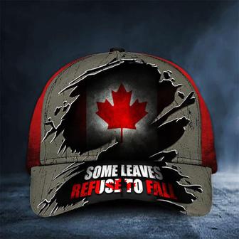 Some Leaves Refuse To Fall Canada Flag Vintage Hat Mens Unique Patriotic Canadian Cap Gift Hat - Thegiftio UK