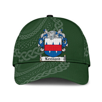 Leonard Coat Of Arms Irish Family Crest St Patrick's Day Hat Classic Cap Hat - Thegiftio UK