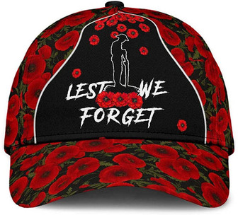 Lest We Forget Anzac Day Flower Beautiful Printed Unisex Hat Classic Cap, Snapback Cap, Baseball Cap Hat - Thegiftio