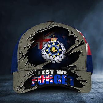 Lest We Forget New Zealand Flag Hat Fire Service Logo Patriotic Anzac Day Merch Veteran Gift Hat Classic Cap Hat - Thegiftio UK