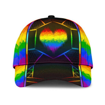 Lgbt Heart Polygon Hat Classic Cap Gift For Her, Cap Gift Idea, Human Cap, Trending Cap, American Cap Hat - Thegiftio UK