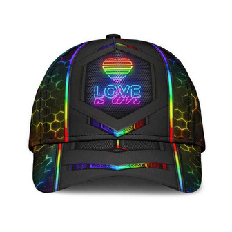 Lgbt Neon Hexagon Hat Classic Cap Strapback Cap Gift For Her, Human Cap, Trending Cap, American Cap Hat - Thegiftio UK