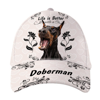 Life Is Better With Doberman Dog Hat Classic Cap Hat - Thegiftio UK