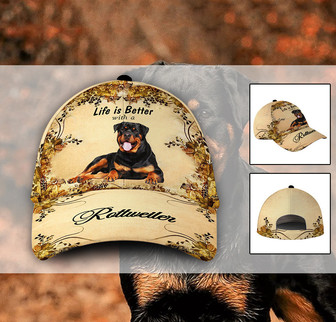 Life Is Better With A Rottweiler Hat Classic Cap Hat - Thegiftio UK