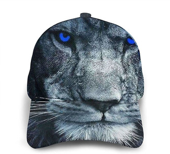 Lion with Blue Eyes Print Classic Baseball Cap Adjustable Twill Sports Dad Hats for Unisex Hat - Thegiftio UK