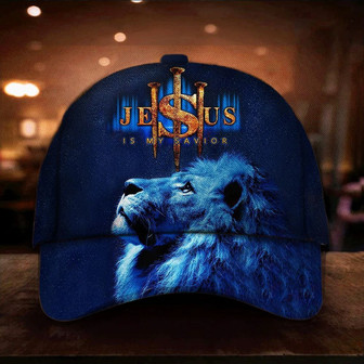 Lion Jesus Is My Savior Cap God Faith Religious Christian Hat Gift Hat - Thegiftio UK