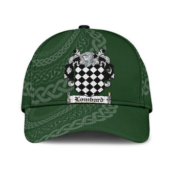 Lombard Coat Of Arms Irish Family Crest St Patrick's Day Hat Classic Cap Hat - Thegiftio UK