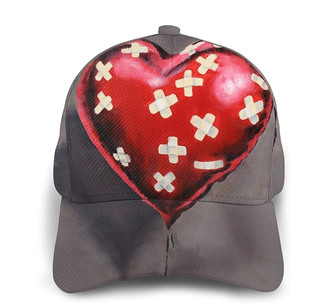 Love Heart Print Classic Baseball Cap Adjustable Twill Sports Dad Hats for Unisex Hat - Thegiftio UK