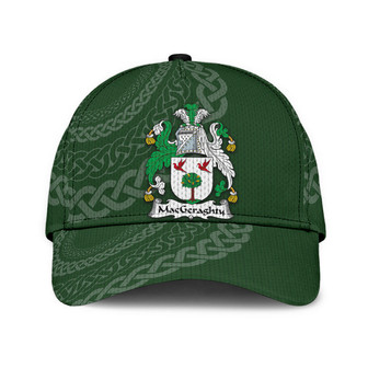 Macgeraghty Coat Of Arms Irish Family Crest St Patrick's Day Hat Classic Cap Hat - Thegiftio UK