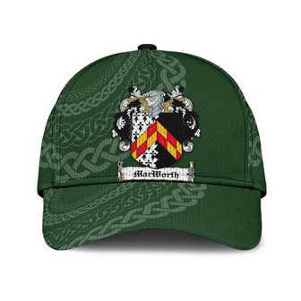 Macworth Coat Of Arms Irish Family Crest St Patrick's Day Hat Classic Cap Hat - Thegiftio UK