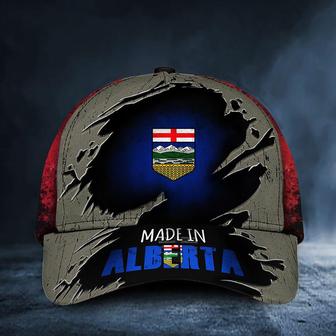Made In Alberta Canada Flag Hat Old Retro Patriotic Proud From Alberta Province Man Hat Classic Cap Hat - Thegiftio UK