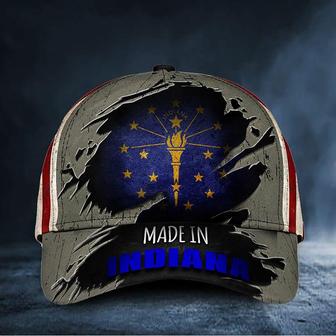 Made In Indiana Hat Patriotic US Flag Cap Pride Indiana Merch Hat - Thegiftio UK