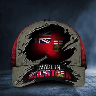 Made In Manitoba Canada Flag Hat Old Retro Patriotic Proud From Manitoba Province Mens Cap Hat - Thegiftio UK