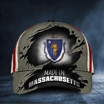 Made In Massachusetts Hat USA Massachusetts Flag Cap Patriotic Gifts Hat - Thegiftio UK