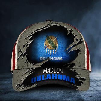 Made In Oklahoma Cap Patriotic US Flag Hat Proud Oklahoma Merch Hat - Thegiftio UK