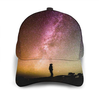 Man Looking Up Universe Night Sky Classic Baseball Cap Adjustable Twill Sports Dad Hats for Unisex Hat - Thegiftio UK