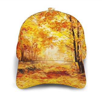 Maple Leaf Autumn Forest Print Classic Baseball Cap Adjustable Twill Sports Dad Hats for Unisex Hat - Thegiftio UK