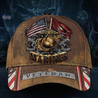 Marine Veteran Hat Old Retro Unique USMC Marine Corps Veteran Hat Merch Gift Ideas For Him Hat Classic Cap Hat - Thegiftio UK