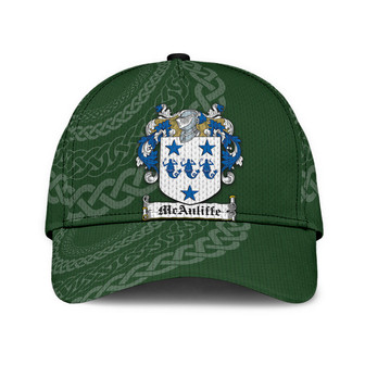 Mcauliffe Coat Of Arms Irish Family Crest St Patrick's Day Hat Classic Cap Hat - Thegiftio UK