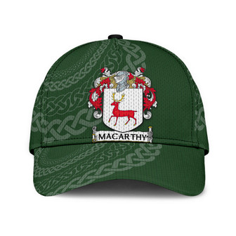 Mccarthy Coat Of Arms Irish Family Crest St Patrick's Day Hat Classic Cap Hat - Thegiftio UK