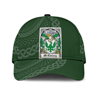 Mceniery Coat Of Arms Irish Family Crest St Patrick's Day Hat Classic Cap Hat - Thegiftio UK