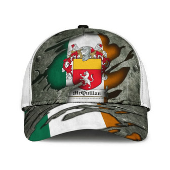 Mcquillan Coat Of Arms Irish Family Crest Hat Classic Cap Hat - Thegiftio UK