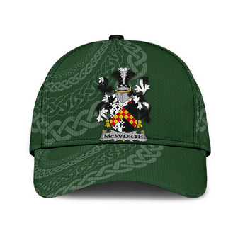 Mcworth Coat Of Arms Irish Family Crest St Patrick's Day Hat Classic Cap Hat - Thegiftio UK